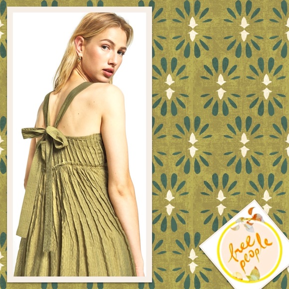 Free People Frankie Pintuck Maxi Dress in Olive (Army Green / Moss) - Picture 8 of 8